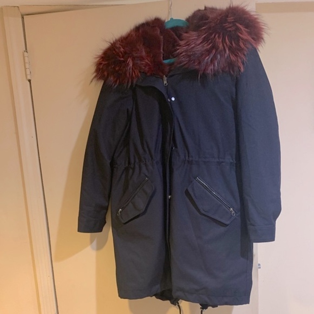 Intuition Paris Genuine Raccoon Lined Parka.